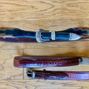 Brighton Men's Western Belts, Lot of Two, Size 32